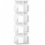 Roterande Bokhylla 360° Med 16 Fack Vit 39 x 39 x 128,3 cm