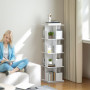 Roterande Bokhylla 360° Med 16 Fack Vit 39 x 39 x 128,3 cm