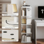 Roterande Bokhylla 360° Med 16 Fack Vit 39 x 39 x 128,3 cm