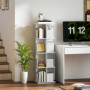 Roterande Bokhylla 360° Med 16 Fack Vit 39 x 39 x 128,3 cm