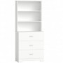 Bokhylla Med 3 Lådor Och Hyllplan Vit 79 x 39,5 x 180 cm