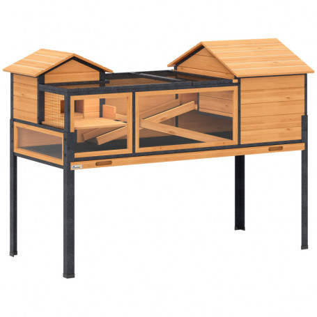 Upphöjt Sköldpaddshus med Två Våningar och Transparenta Paneler 96 cm