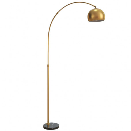 Båge Golvlampa Guld med Svart Marmorfot 26 x 100 x 180 cm