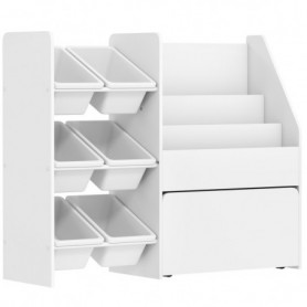 Förvaringshylla för Barnrum Med Lådor Och Rullbox 100 x 30 x 80 cm Vit