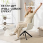 Stoppad Fåtölj 360° roterande Modern Design Krämvit Ull-linne