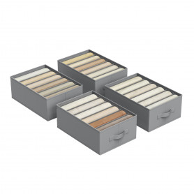 Kläder Organizer Lådor 4 st Grå 42 x 30 x 17 cm