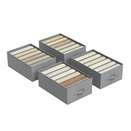 Kläder Organizer Lådor 4 st Grå 42 x 30 x 17 cm