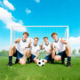Fotbollsmål Vit 186 x 62 x 123 cm Metall
