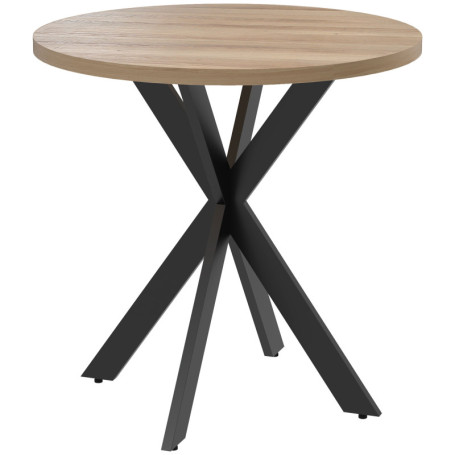 Runt Matbord Industriell Brun och Svart Ø75 x 75 cm Trä och Stål