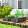 2-pack Högbädd Odlingslåda Mörkgrå 110 x 50 x 30 cm Metall