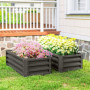 2-pack Högbädd Odlingslåda Mörkgrå 110 x 50 x 30 cm Metall