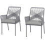 Balkongstolar Set 2 Stål Rattan Mörkgrå 57 x 61 x 84 cm