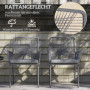 Balkongstolar Set 2 Stål Rattan Mörkgrå 57 x 61 x 84 cm