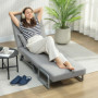 Bäddfåtölj Ljusgrå – 5-läges Justerbart Ryggstöd