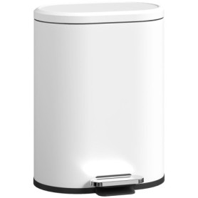Soptunna 12 L Vit med Fotpedal och Lock – Urtagbar Innerhink