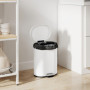 Soptunna 12 L Vit med Fotpedal och Lock – Urtagbar Innerhink
