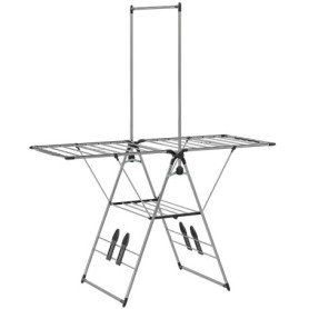 Torkställning Fällbar Med Justerbara Vingar Rostfritt Stål 156,5 x 68 x 192 cm Silver