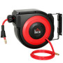Slangvinda med Upprullningsmekanism 16,5 m – Väggmontering, 10 Bar, Röd/Svart
