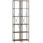 Bokhylla 2-Pack Rustik Brun – 6 Hyllplan, Stålram, 30×30×174,5 cm