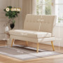 2-sits Soffa Beige i Tyg – Kompakt Design, 118×68×90 cm