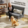 2-sits Soffa Grå i Tyg – Kompakt Design, 118×68×90 cm