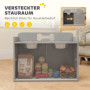 Förhöjd Hundmatsstation Grå i MDF – Med Förvaring & Slow Feeder, 60×30×46 cm