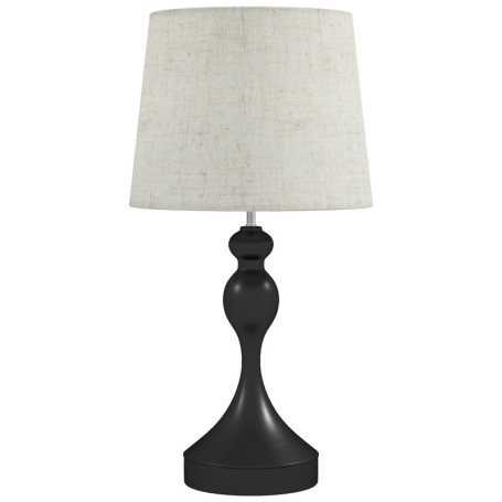 LED Bordslampa Svart med Linne­skärm – 3 Färgtemperaturer, USB A+C