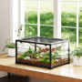 Reptilterrarium Svart med Skjutdörr – 60×45×32 cm, 86 L