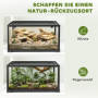 Reptilterrarium Svart med Skjutdörr – 60×45×32 cm, 86 L