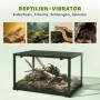 Reptilterrarium Svart med Skjutdörr – 60×45×32 cm, 86 L