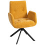Stoppad Fåtölj Gul i Ull-Linne – 360° Roterande, Modern Design