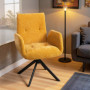 Stoppad Fåtölj Gul i Ull-Linne – 360° Roterande, Modern Design