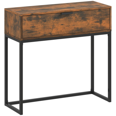 Konsolbord med Stor Låda 80 x 30 x 76 cm Rustikt Brun/Svart