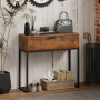Konsolbord med Stor Låda 80 x 30 x 76 cm Rustikt Brun/Svart