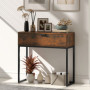 Konsolbord med Stor Låda 80 x 30 x 76 cm Rustikt Brun/Svart