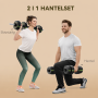 2-i-1 Hantelset Justerbart Vikt Med Skivstång 16 Skivor Total 30 kg