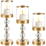 Elegant 3-pack ljushållare i glas – glamorös inredning