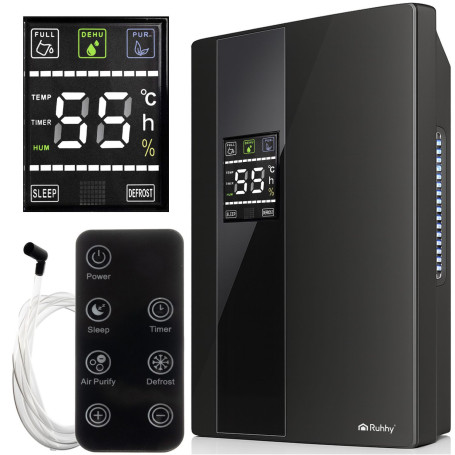Avfuktare med inbyggd luftrening – UV-lampa och TiO2, fjärrkontroll