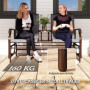 Gungbänk Trädgård Brun – 2-Sits med Bord & Glasskiva, 147×78×101,5 cm
