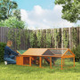 Hönshus Med Frigående Hage Orange 240 x 112,5 x 76 cm Tannträ