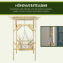 Hammock med Pergola för 2 Personer Massivträ Ram 221 x 140 x 196 cm