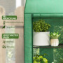 Mini Växthus Grön med 3 Hyllplan – Plastöverdrag & Väggmodell, 143×46×151 cm