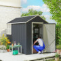 Redskapsbod Metall 259 x 172 x 222 cm Mörkgrå
