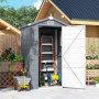 Redskapsbod Grå Med Sadeltak och Ventilation – 133×102×208 cm