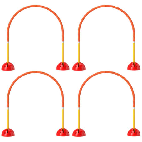 Hundagility Träningsset – 4 Justerbara Båge med Bärväska & Fyllbara Baser Gult/orange
