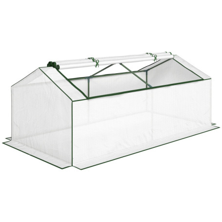 Växthus Vit 180 x 90 x 70 cm PE-plastfolie
