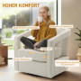 Lounge Stol 360° Snurrbar Beige Tyg i linnelook 77 x 75 x 72 cm