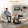 Lounge Stol 360° Snurrbar Beige Tyg i linnelook 77 x 75 x 72 cm