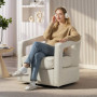 Lounge Stol 360° Snurrbar Beige Tyg i linnelook 77 x 75 x 72 cm