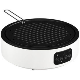 Dubbel Keramikhäll 2-i-1 kokplatta och grill 2000 W LED-Display Vit
